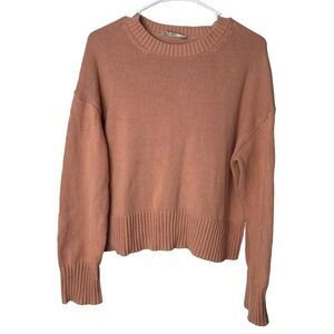 EVERLANE Women's Quiet Luxury Organic Cotton Boxy Crewneck Sweater S Pink